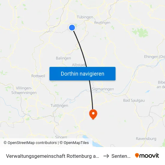 Verwaltungsgemeinschaft Rottenburg am Neckar to Sentenhart map