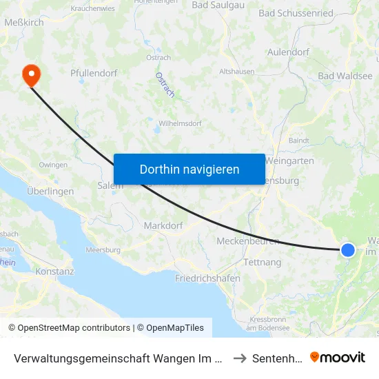 Verwaltungsgemeinschaft Wangen Im Allgäu to Sentenhart map