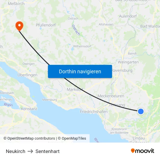 Neukirch to Sentenhart map