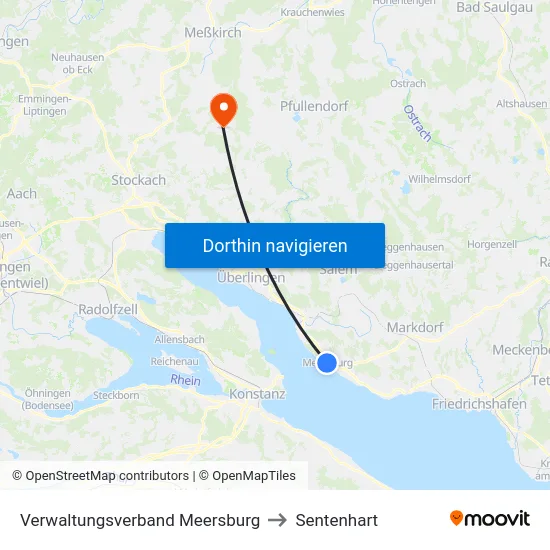 Verwaltungsverband Meersburg to Sentenhart map