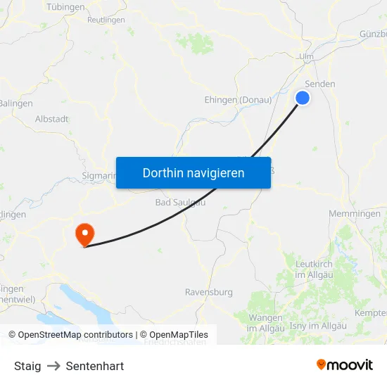 Staig to Sentenhart map