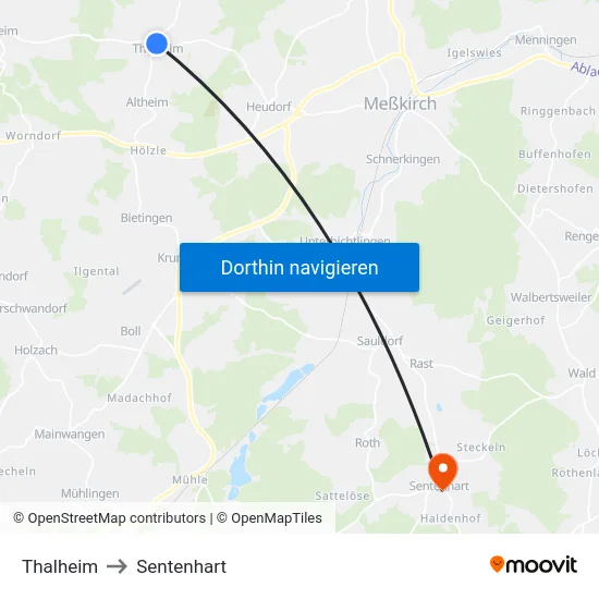 Thalheim to Sentenhart map