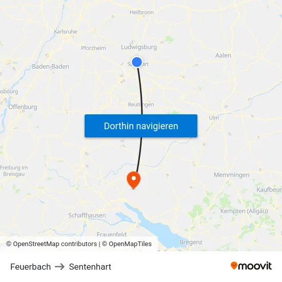 Feuerbach to Sentenhart map
