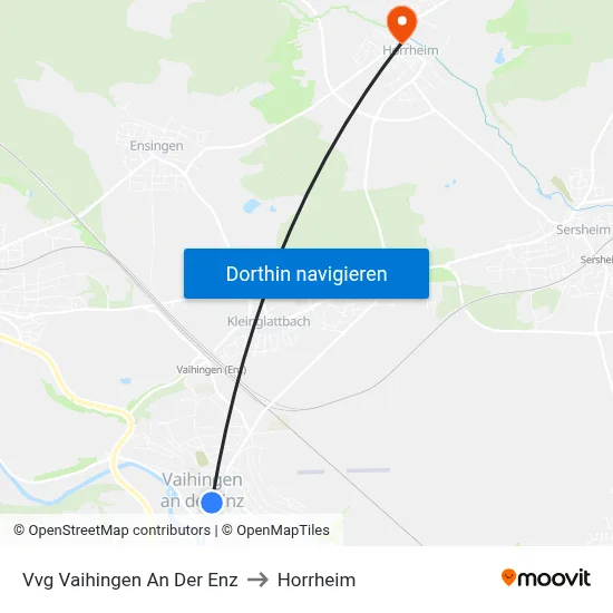 Vvg Vaihingen An Der Enz to Horrheim map