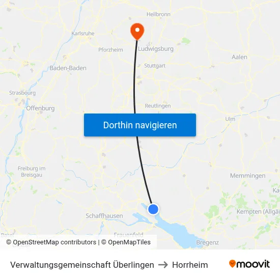 Verwaltungsgemeinschaft Überlingen to Horrheim map