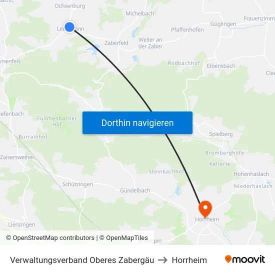 Verwaltungsverband Oberes Zabergäu to Horrheim map