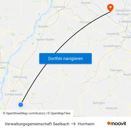 Verwaltungsgemeinschaft Seelbach to Horrheim map