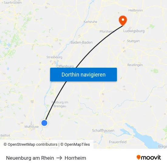 Neuenburg am Rhein to Horrheim map