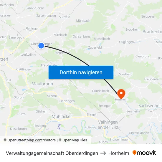 Verwaltungsgemeinschaft Oberderdingen to Horrheim map