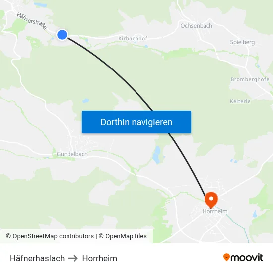 Häfnerhaslach to Horrheim map