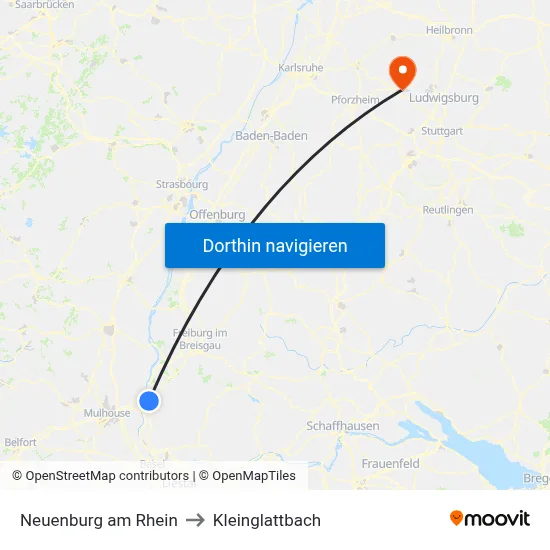 Neuenburg am Rhein to Kleinglattbach map