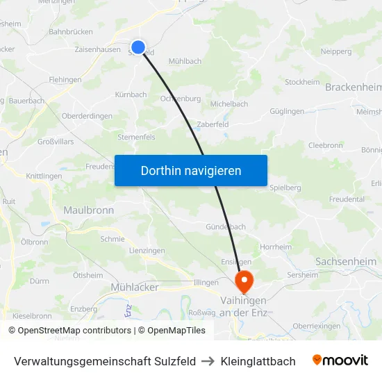 Verwaltungsgemeinschaft Sulzfeld to Kleinglattbach map