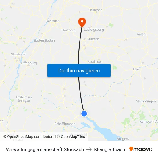 Verwaltungsgemeinschaft Stockach to Kleinglattbach map