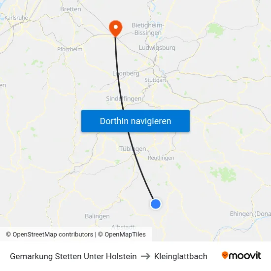 Gemarkung Stetten Unter Holstein to Kleinglattbach map