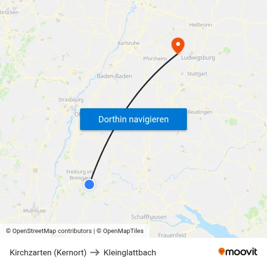 Kirchzarten (Kernort) to Kleinglattbach map