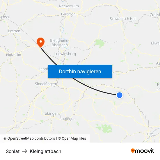 Schlat to Kleinglattbach map