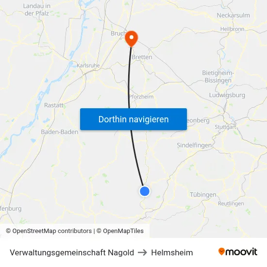 Verwaltungsgemeinschaft Nagold to Helmsheim map
