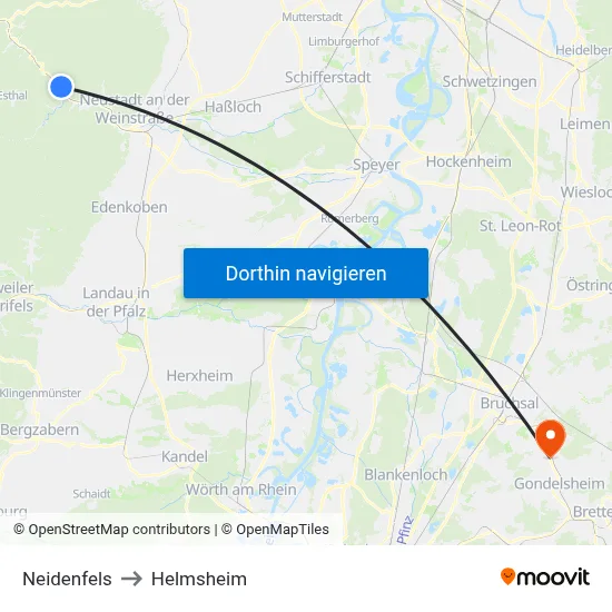 Neidenfels to Helmsheim map