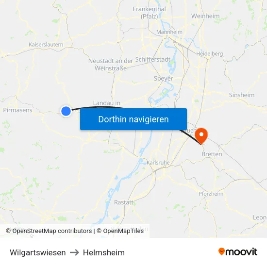 Wilgartswiesen to Helmsheim map