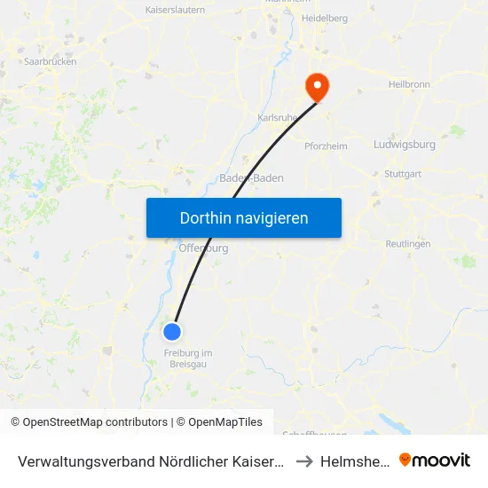 Verwaltungsverband Nördlicher Kaiserstuhl to Helmsheim map