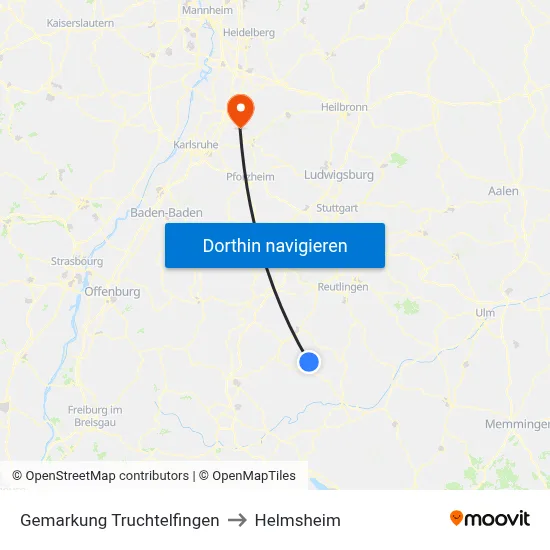 Gemarkung Truchtelfingen to Helmsheim map