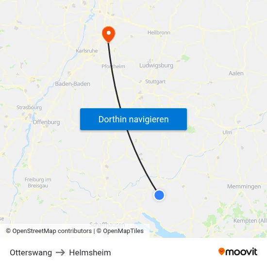 Otterswang to Helmsheim map