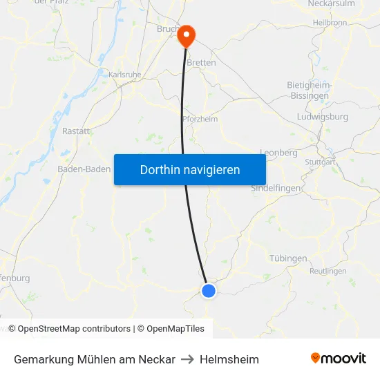 Gemarkung Mühlen am Neckar to Helmsheim map