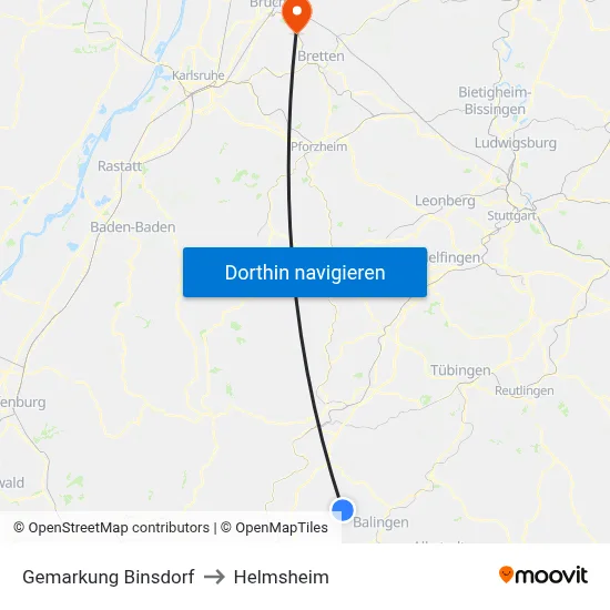 Gemarkung Binsdorf to Helmsheim map