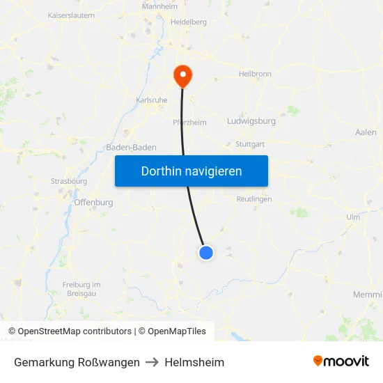 Gemarkung Roßwangen to Helmsheim map
