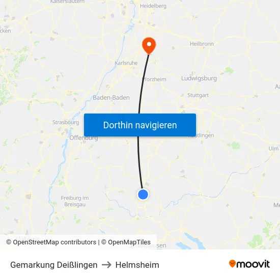 Gemarkung Deißlingen to Helmsheim map