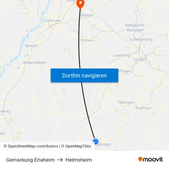 Gemarkung Erlaheim to Helmsheim map