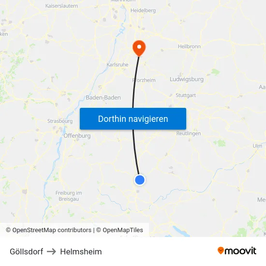 Göllsdorf to Helmsheim map
