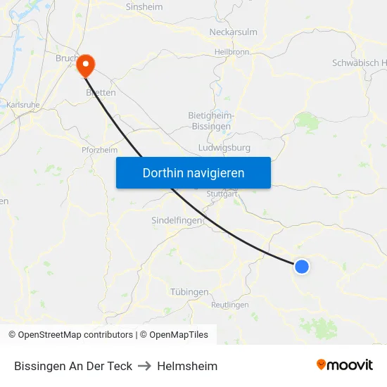 Bissingen An Der Teck to Helmsheim map
