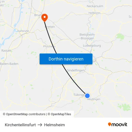 Kirchentellinsfurt to Helmsheim map