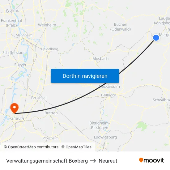 Verwaltungsgemeinschaft Boxberg to Neureut map