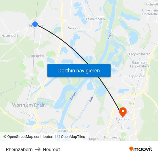 Rheinzabern to Neureut map