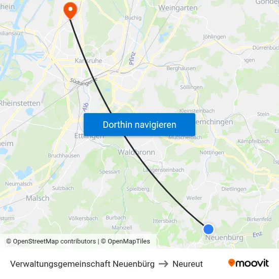 Verwaltungsgemeinschaft Neuenbürg to Neureut map