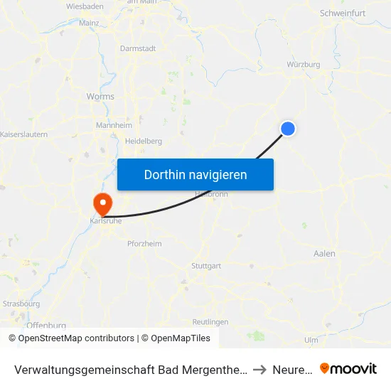 Verwaltungsgemeinschaft Bad Mergentheim to Neureut map