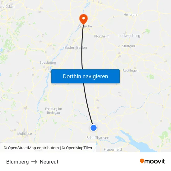Blumberg to Neureut map