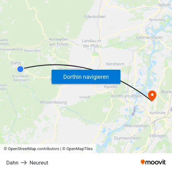 Dahn to Neureut map