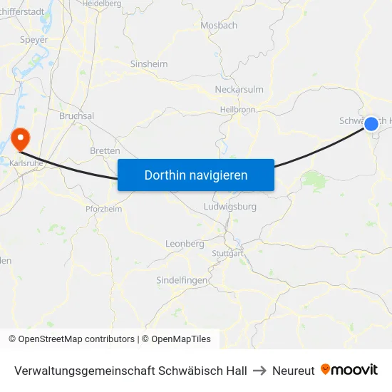 Verwaltungsgemeinschaft Schwäbisch Hall to Neureut map