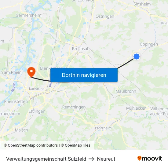 Verwaltungsgemeinschaft Sulzfeld to Neureut map