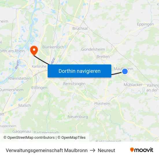Verwaltungsgemeinschaft Maulbronn to Neureut map