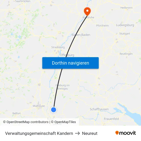 Verwaltungsgemeinschaft Kandern to Neureut map