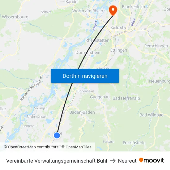 Vereinbarte Verwaltungsgemeinschaft Bühl to Neureut map
