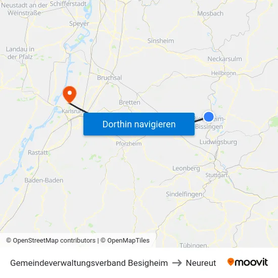 Gemeindeverwaltungsverband Besigheim to Neureut map