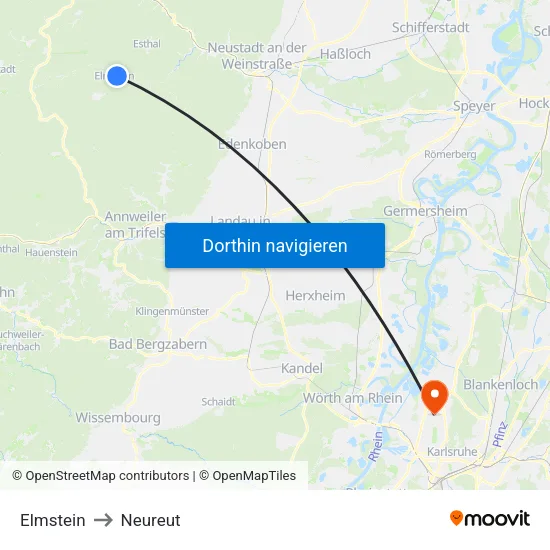 Elmstein to Neureut map