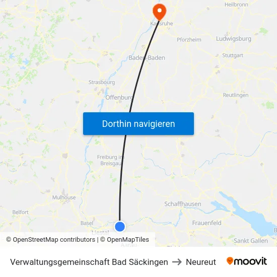 Verwaltungsgemeinschaft Bad Säckingen to Neureut map