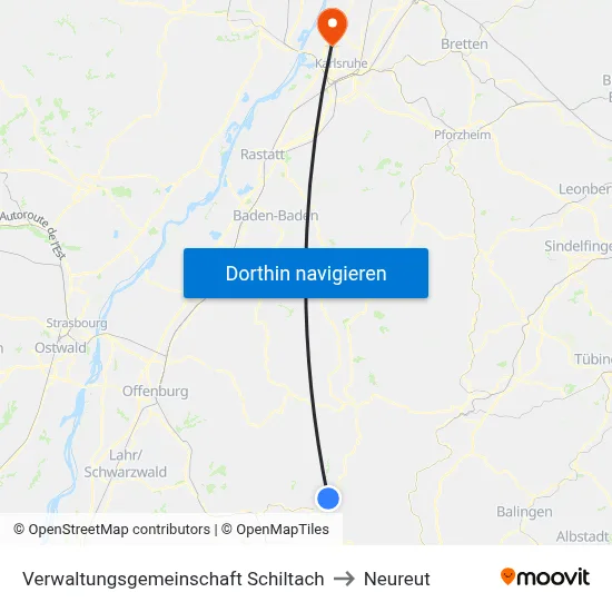 Verwaltungsgemeinschaft Schiltach to Neureut map