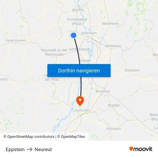 Eppstein to Neureut map